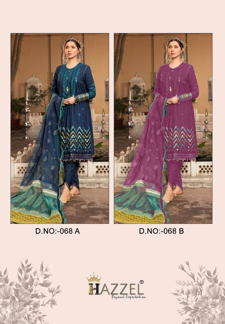 68 Hazzel Cotton Pakistani Patch Work Suits