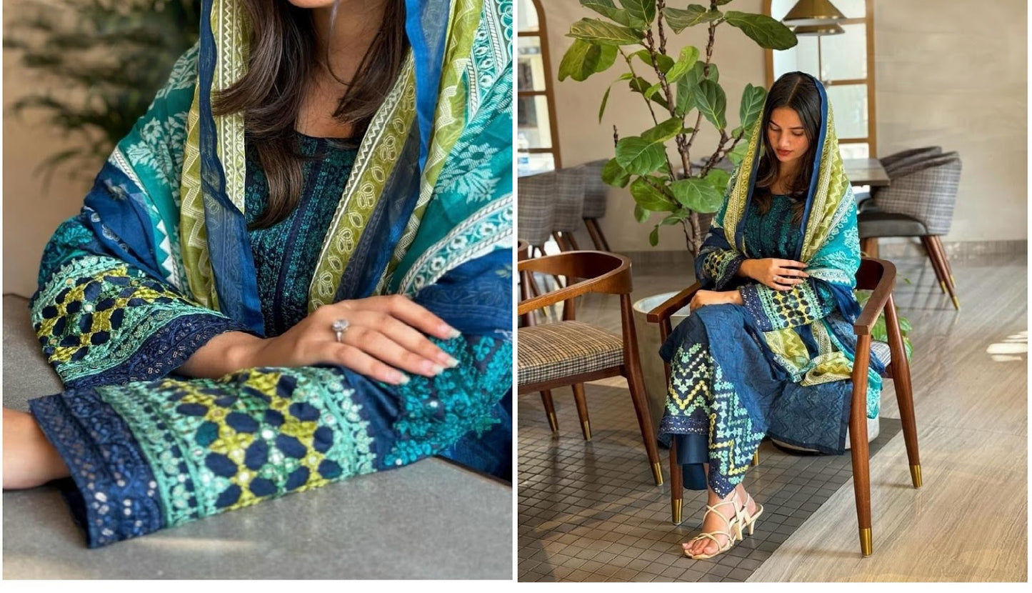 68 Hazzel Cotton Pakistani Patch Work Suits