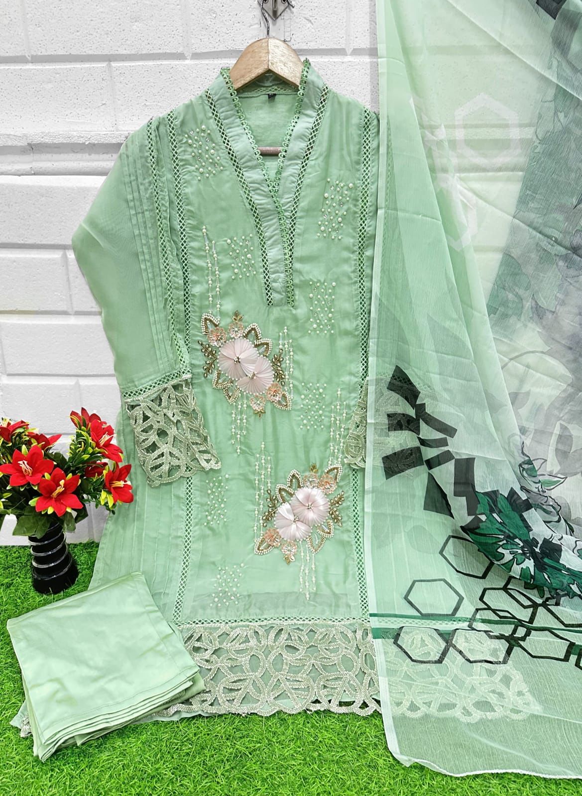 68 Nishbat Studio Organza Pakistani Readymade Suits