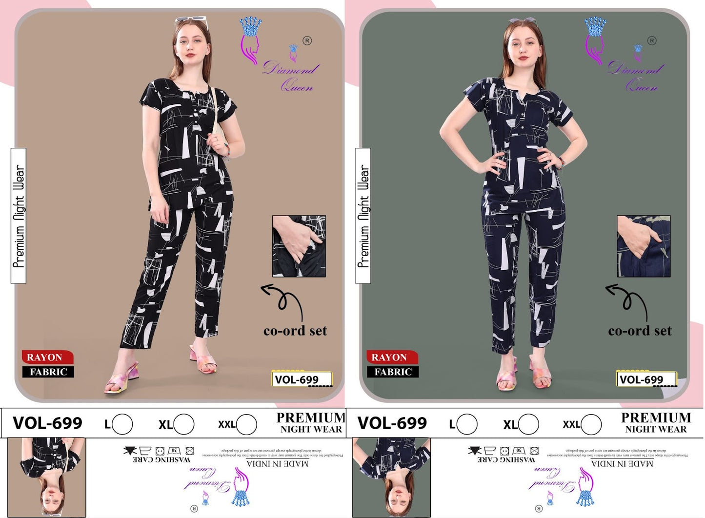 699 Diamond Queen Rayon Co Ord Set