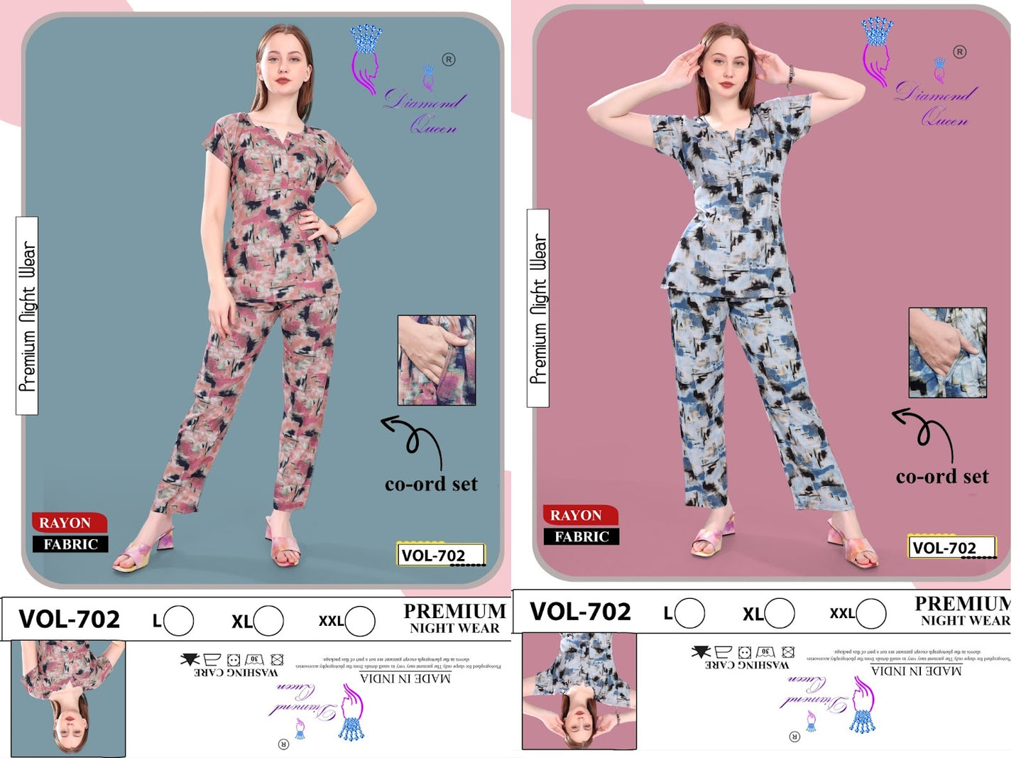702 Diamond Queen Rayon Co Ord Set