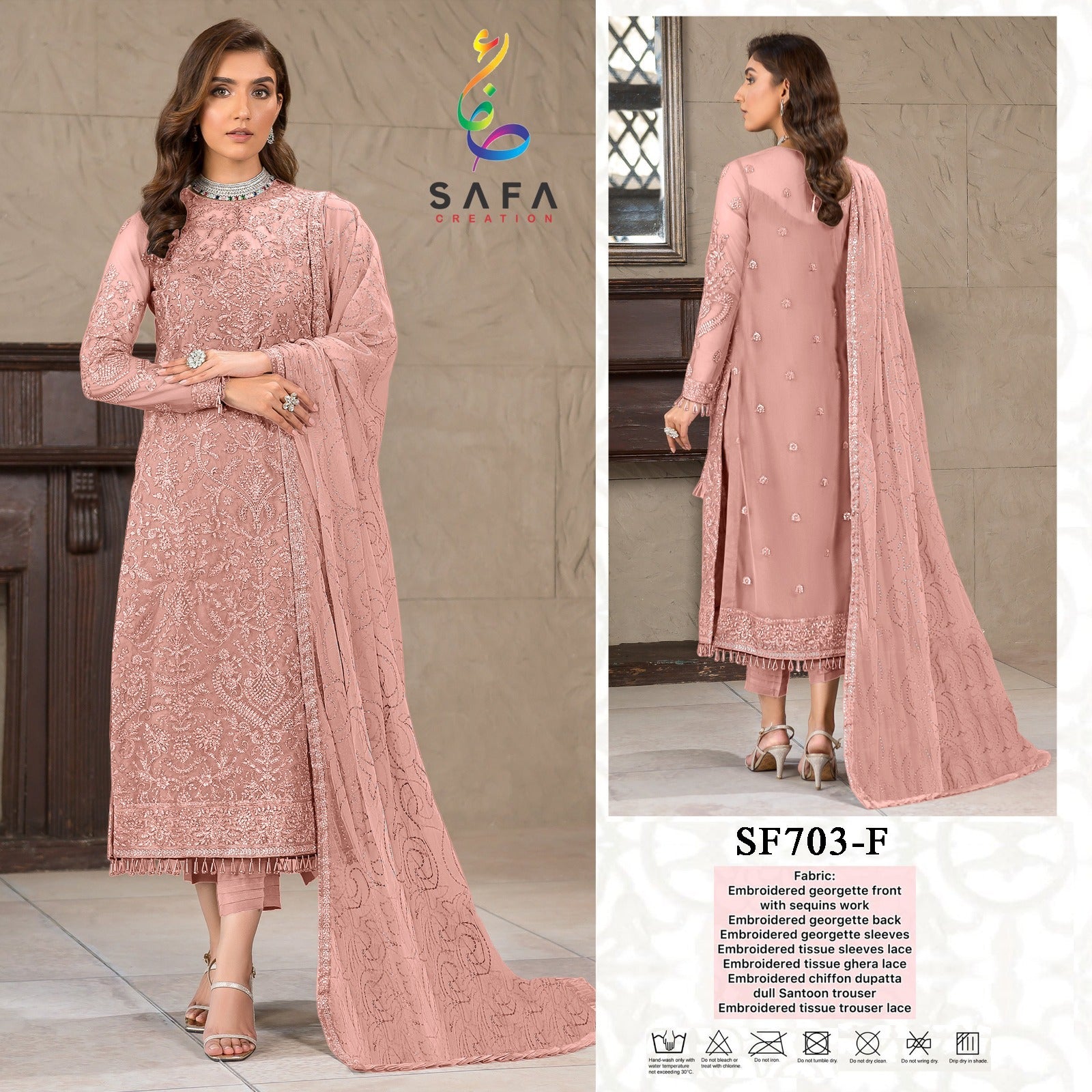 703-Colour Safa Creation Georgette Pakistani Salwar Suits