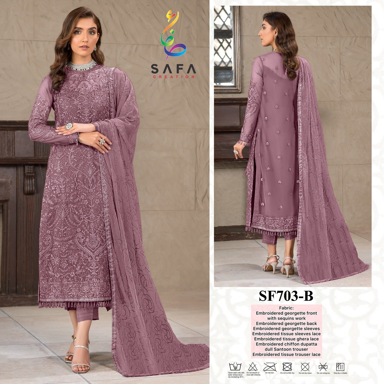 703-Colour Safa Creation Georgette Pakistani Salwar Suits