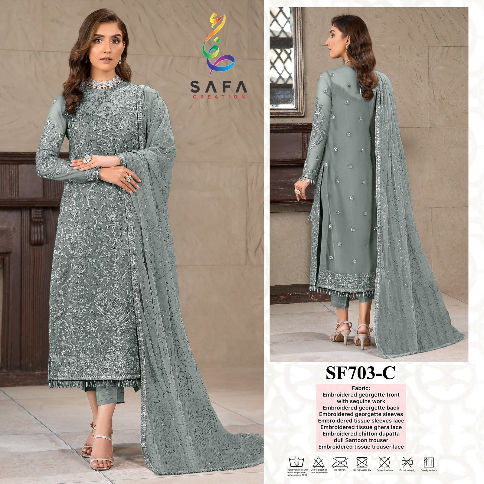 703-Colour Safa Creation Georgette Pakistani Salwar Suits