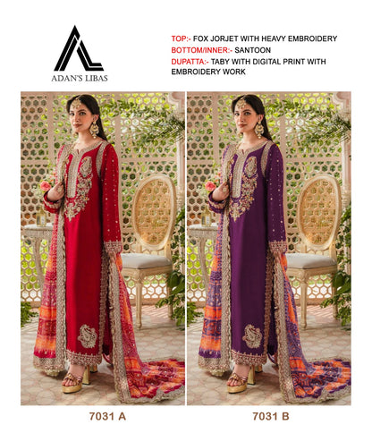 7031 Adans Libas Georgette Pakistani Salwar Suits