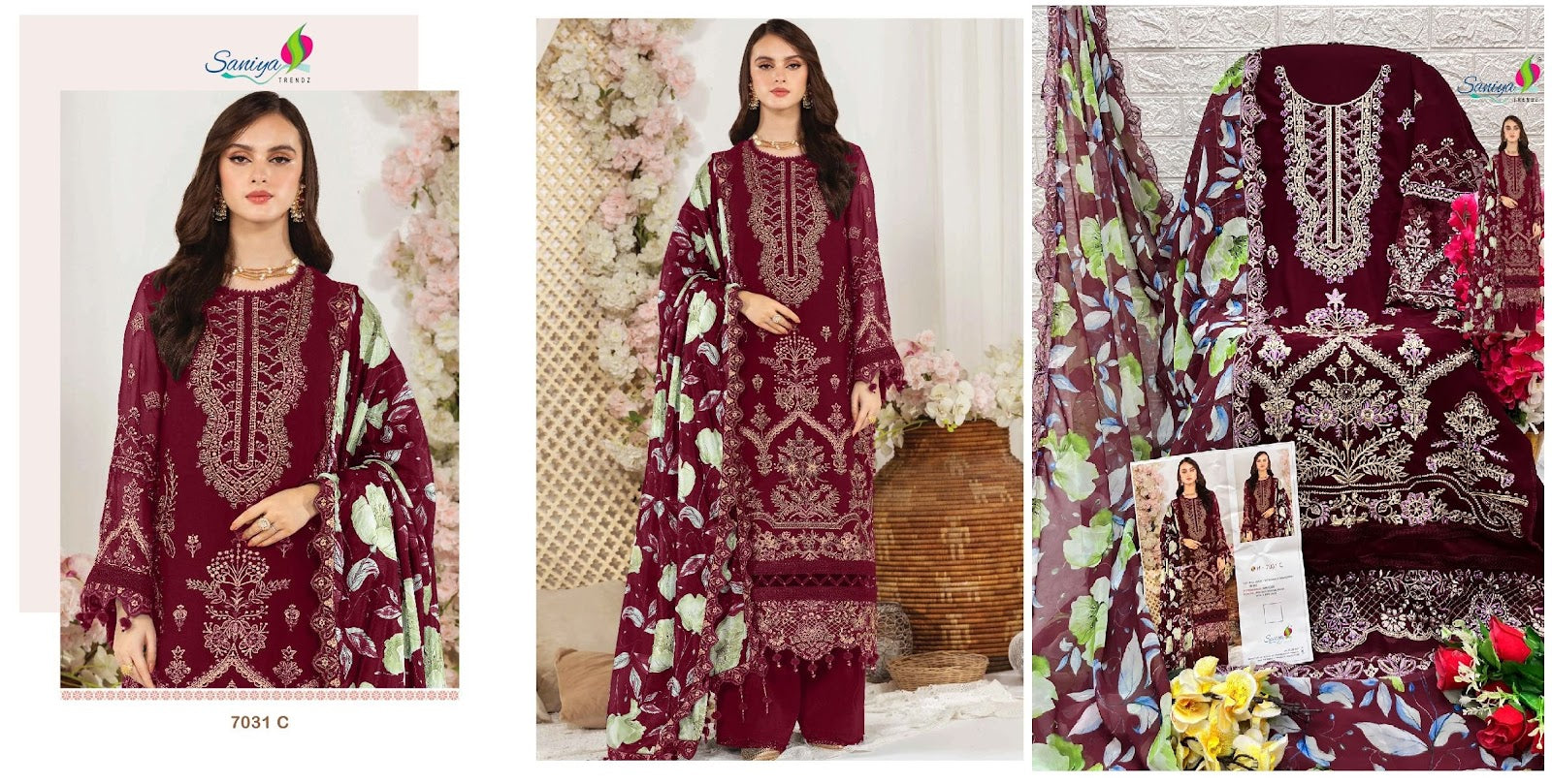 7031 Saniya Trendz Georgette Pakistani Salwar Suits