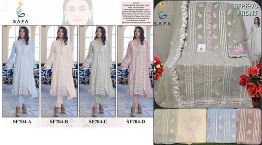 704 Safa Creation Georgette Pakistani Salwar Suits