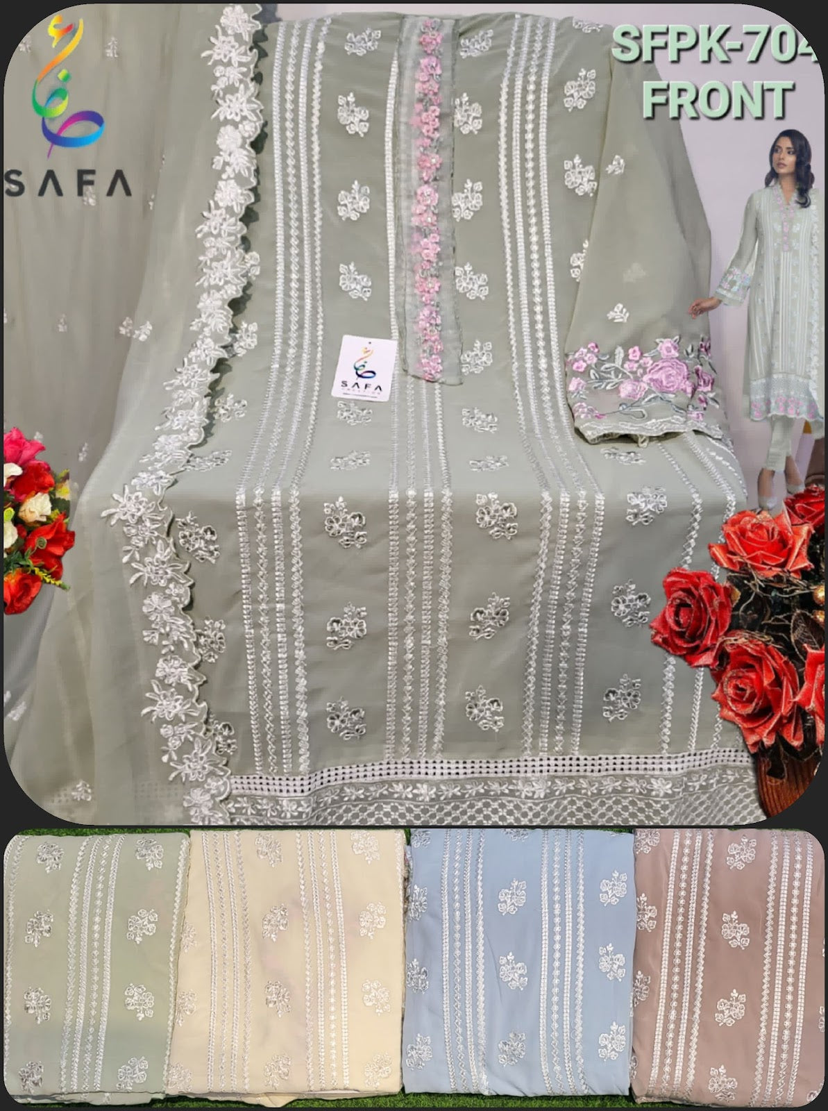 704 Safa Creation Georgette Pakistani Salwar Suits