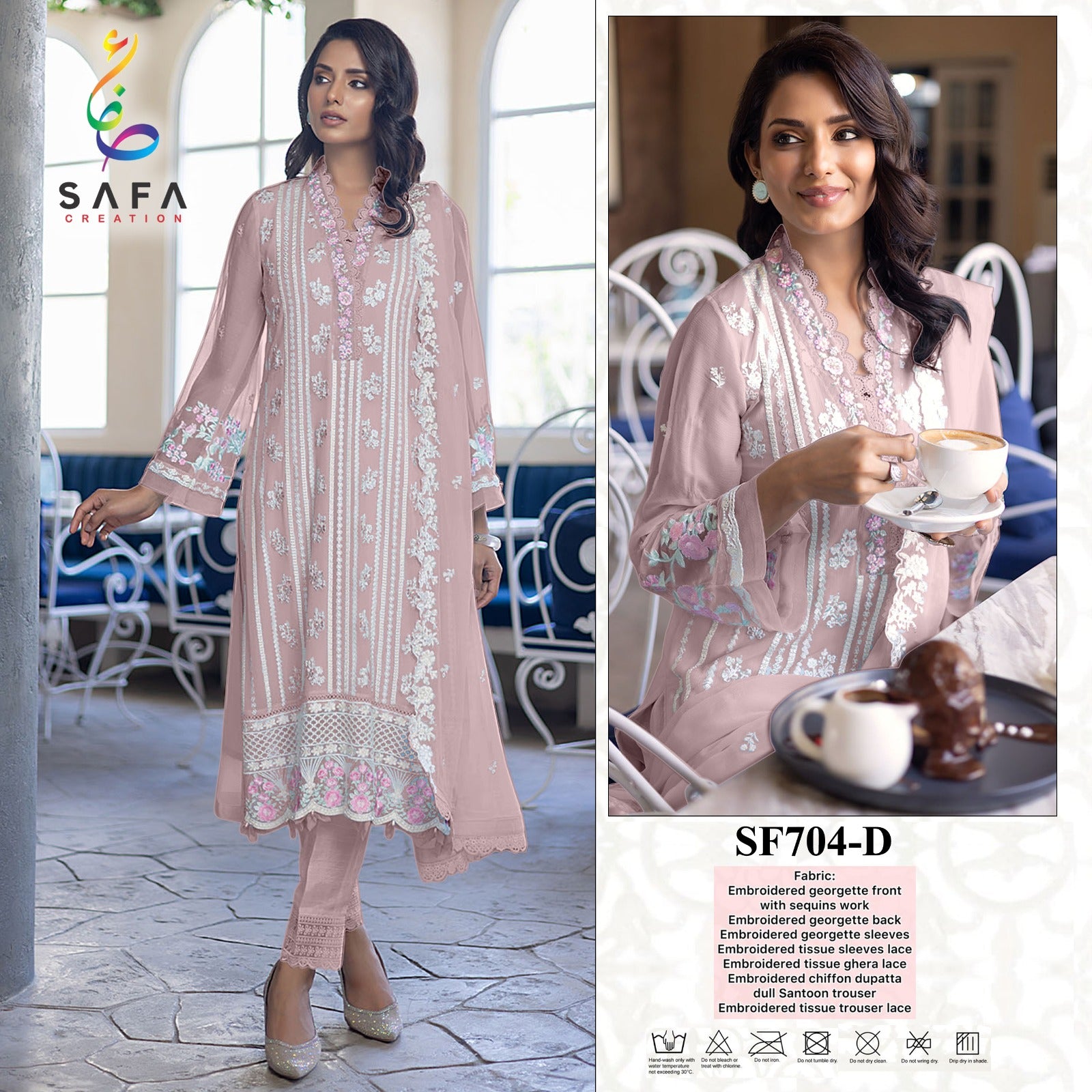 704 Safa Creation Georgette Pakistani Salwar Suits