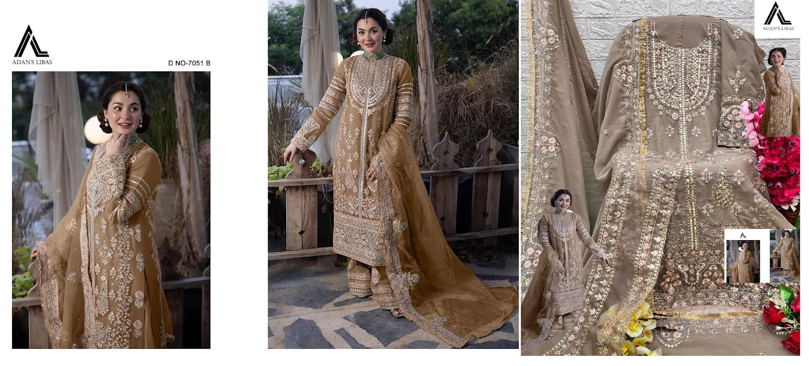 7051 Adans Libas Georgette Pakistani Salwar Suits