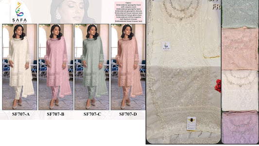 707 Safa Creation Georgette Pakistani Salwar Suits