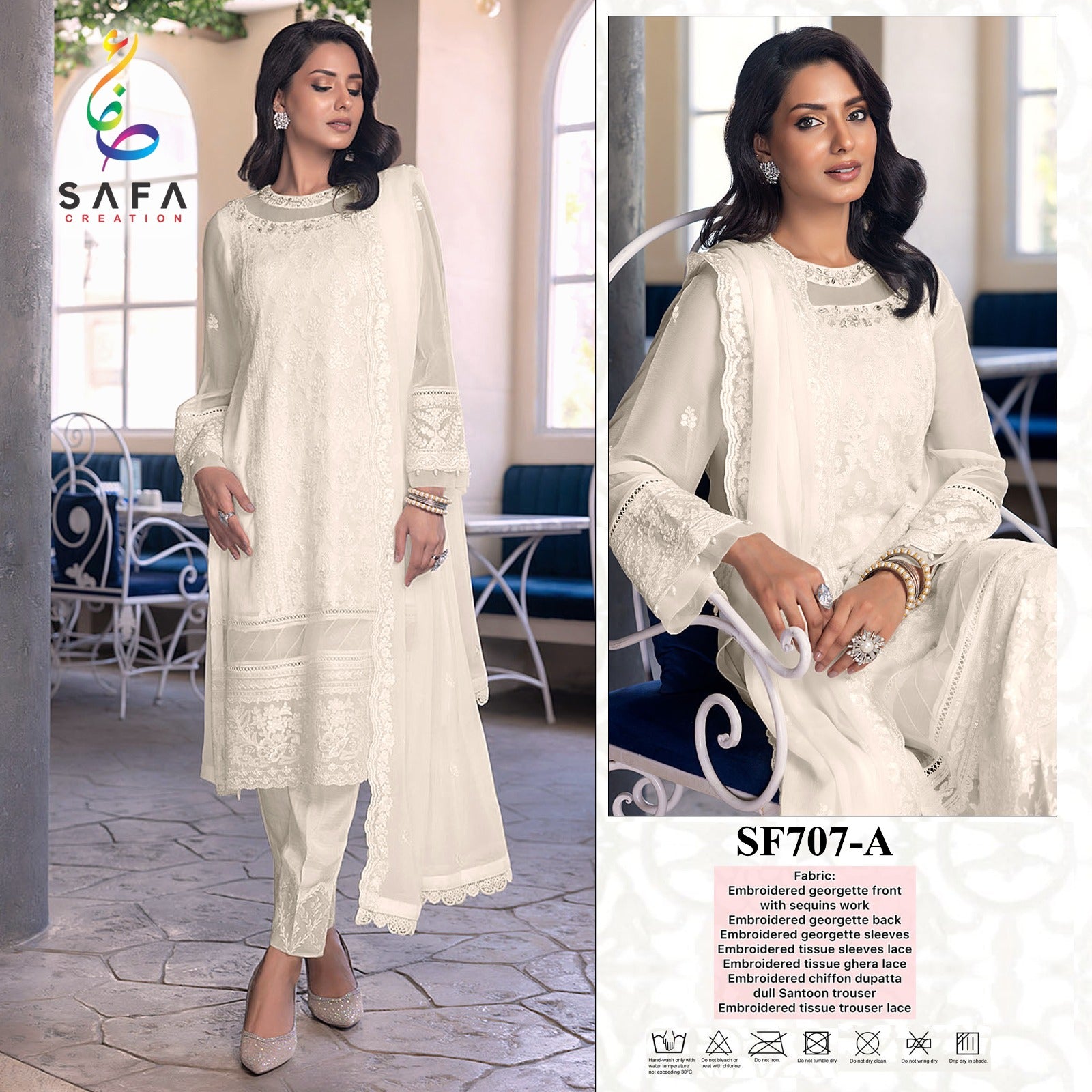 707 Safa Creation Georgette Pakistani Salwar Suits