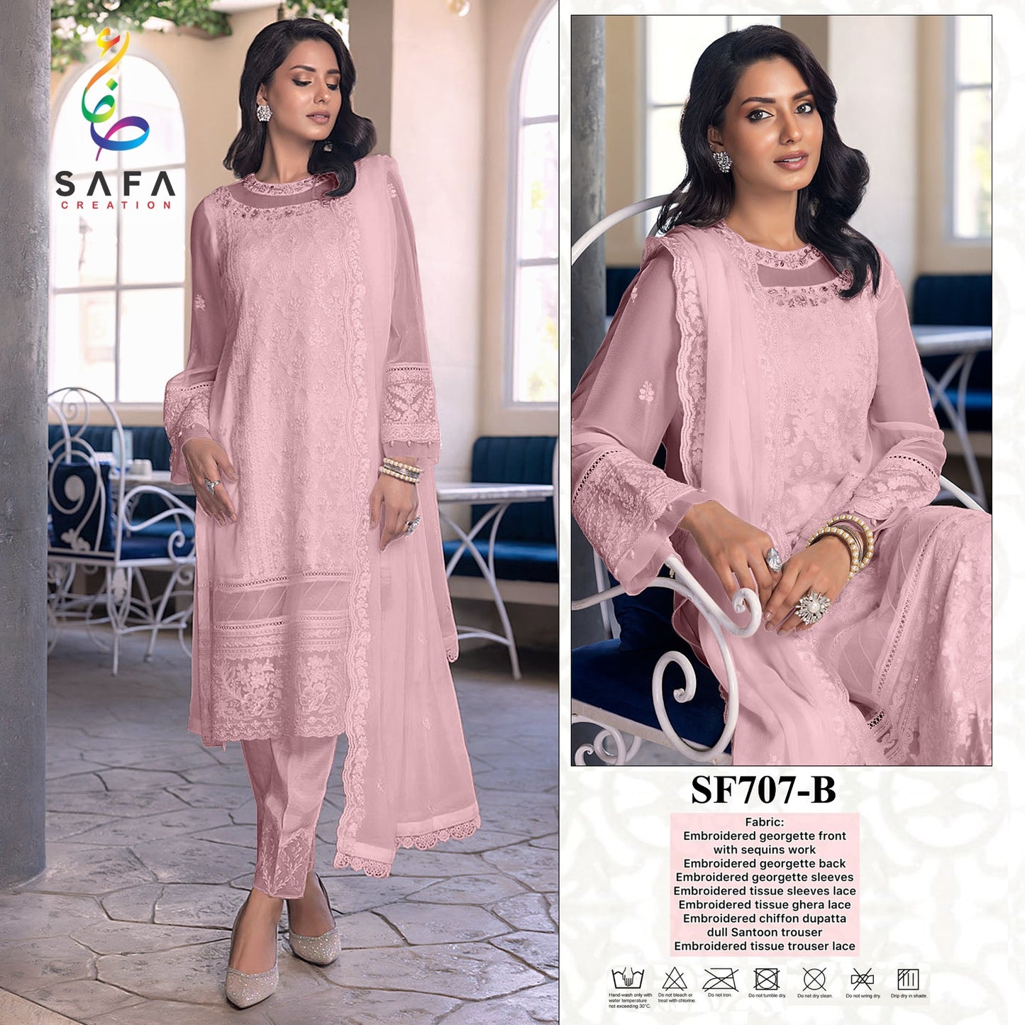 707 Safa Creation Georgette Pakistani Salwar Suits
