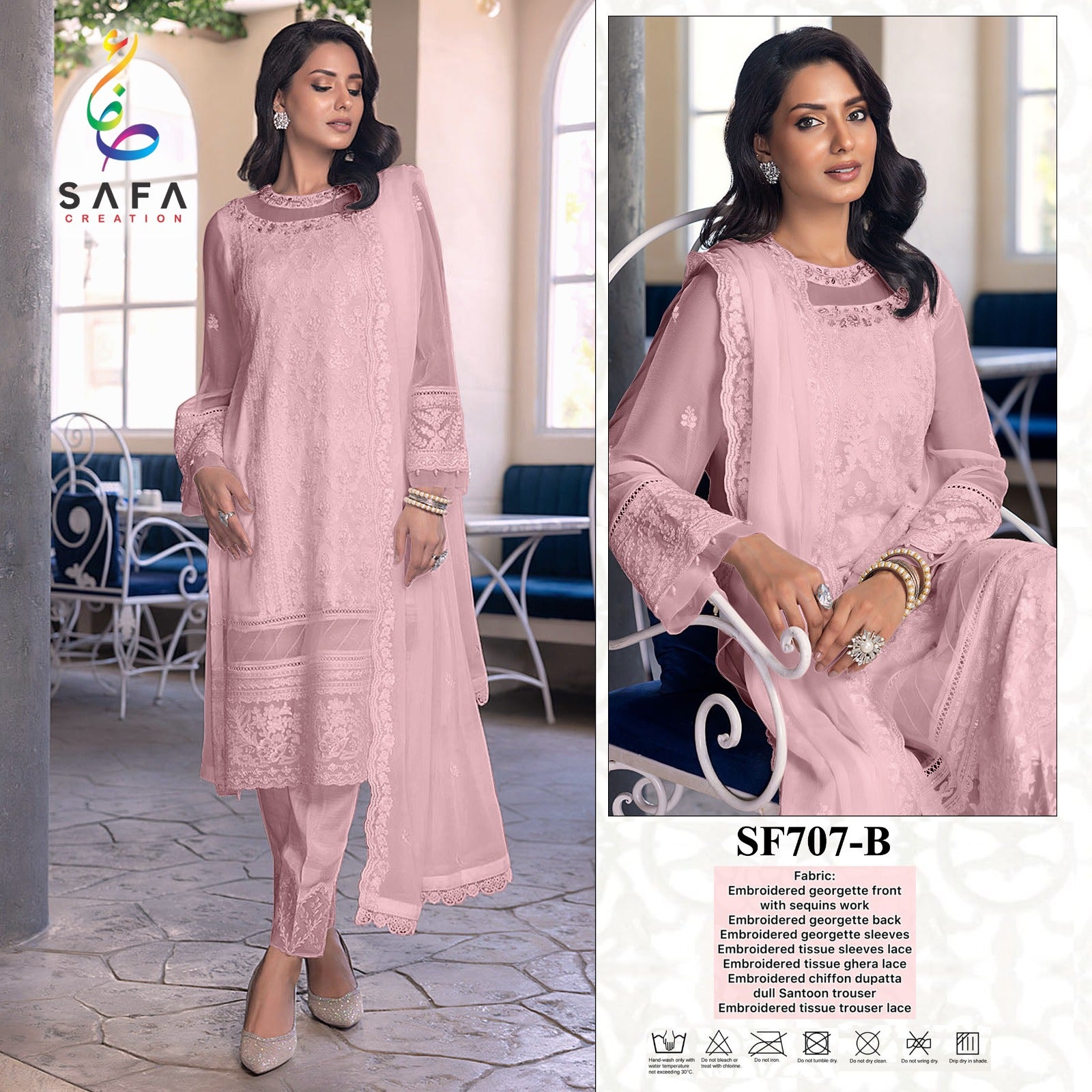 707 Safa Creation Georgette Pakistani Salwar Suits