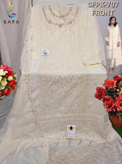 707 Safa Creation Georgette Pakistani Salwar Suits