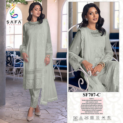 707 Safa Creation Georgette Pakistani Salwar Suits