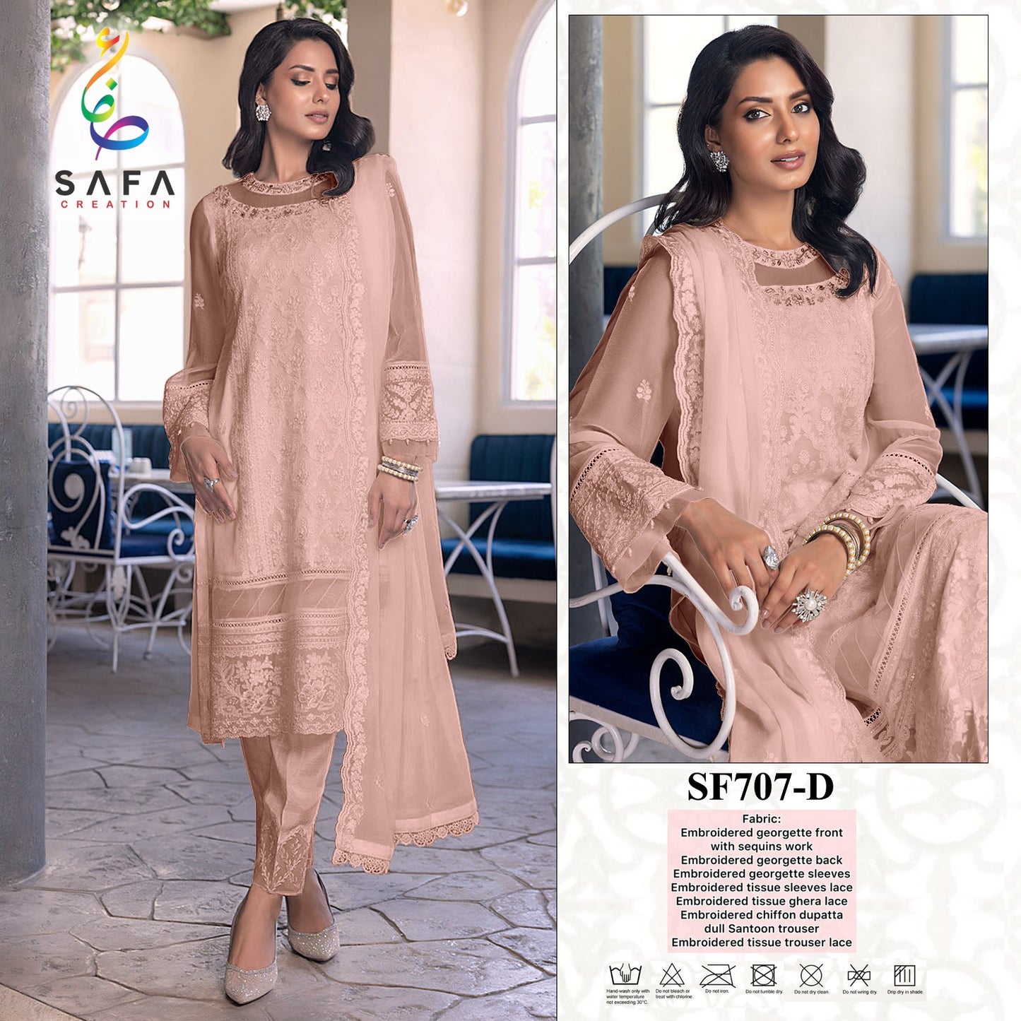 707 Safa Creation Georgette Pakistani Salwar Suits