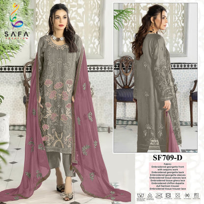 709 Safa Creation Georgette Pakistani Salwar Suits