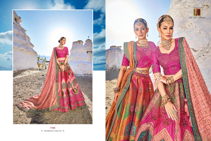 7101-7107 Mn Satin Lehenga Choli
