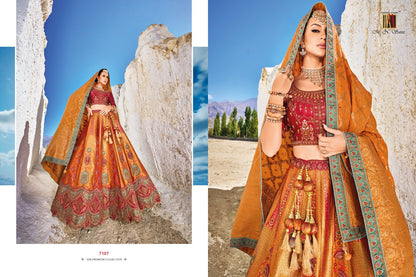 7101-7107 Mn Satin Lehenga Choli