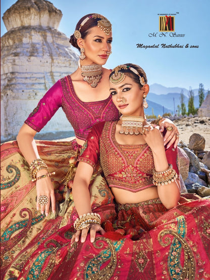 7101-7107 Mn Satin Lehenga Choli