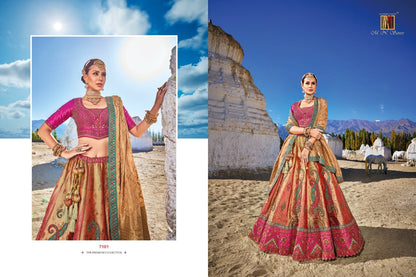 7101-7107 Mn Satin Lehenga Choli