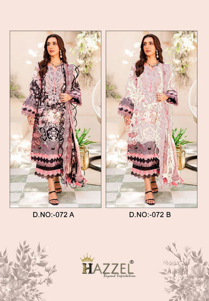 72-Needle Wonder Hazzel Cotton Pakistani Patch Work Suits