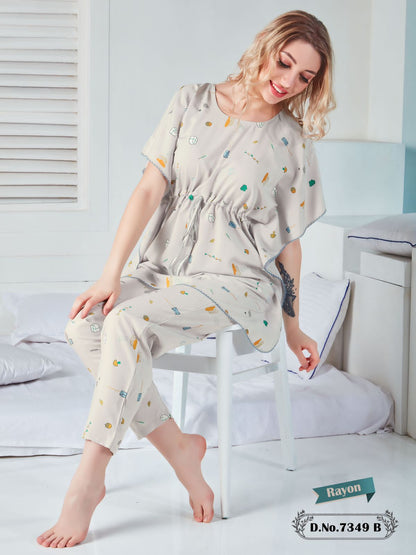 73423 Faith Lady Rayon Kaftan Night Suits