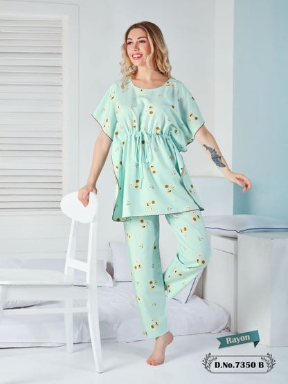 73423 Faith Lady Rayon Kaftan Night Suits