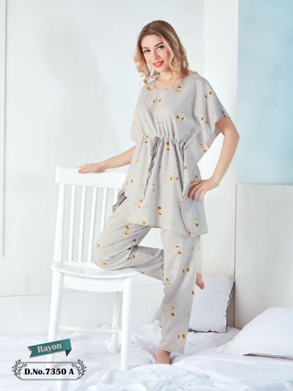 73423 Faith Lady Rayon Kaftan Night Suits