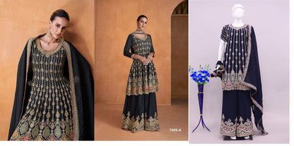 7405 Aashirwad Creation Georgette Plazzo Style Suits