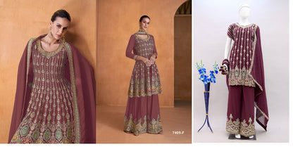 7405 Aashirwad Creation Georgette Plazzo Style Suits