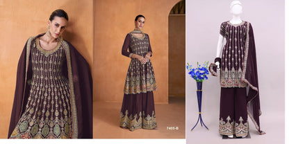 7405 Aashirwad Creation Georgette Plazzo Style Suits