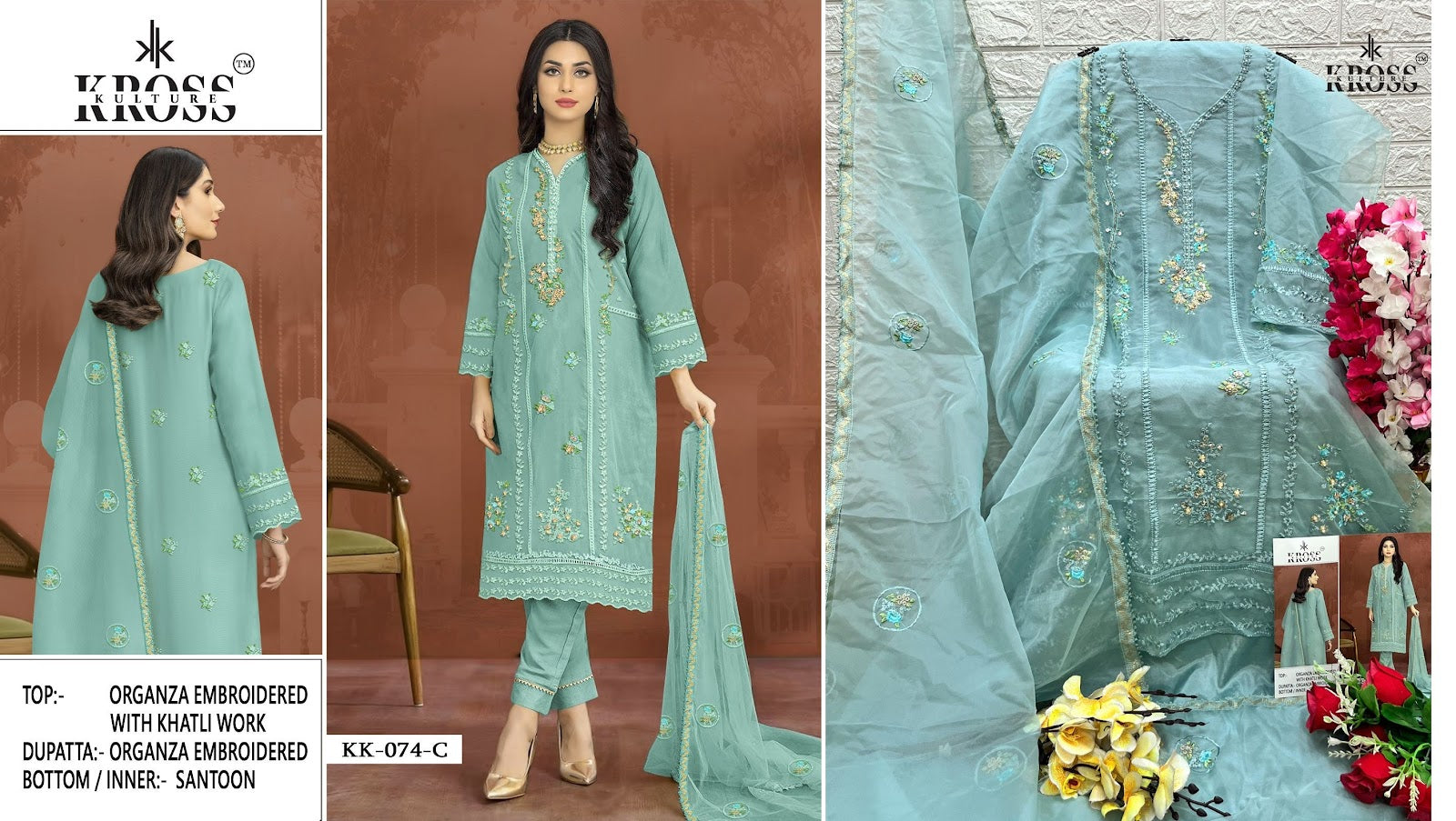 74 Kross Kulture Organza Pakistani Salwar Suits