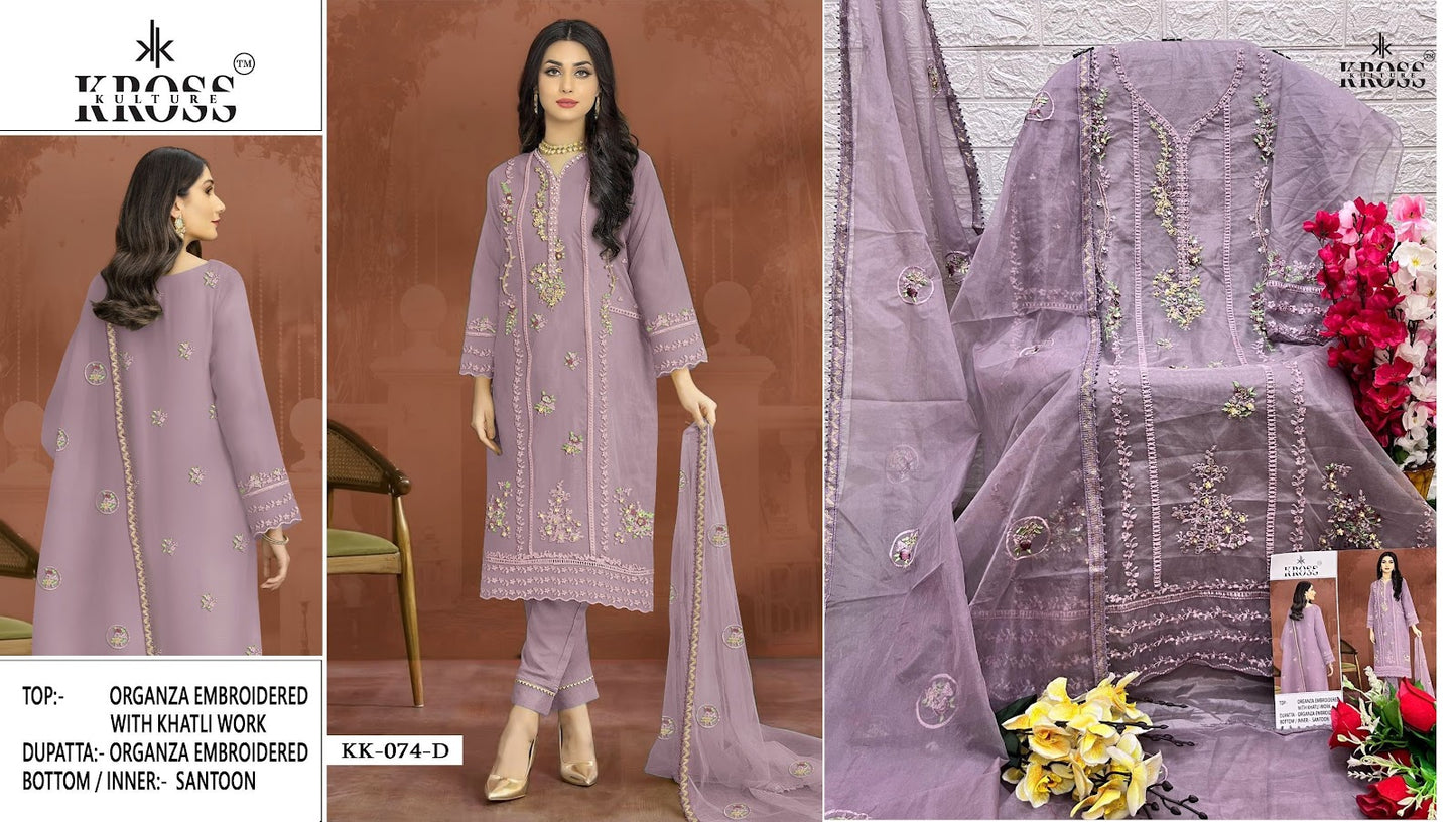 74 Kross Kulture Organza Pakistani Salwar Suits