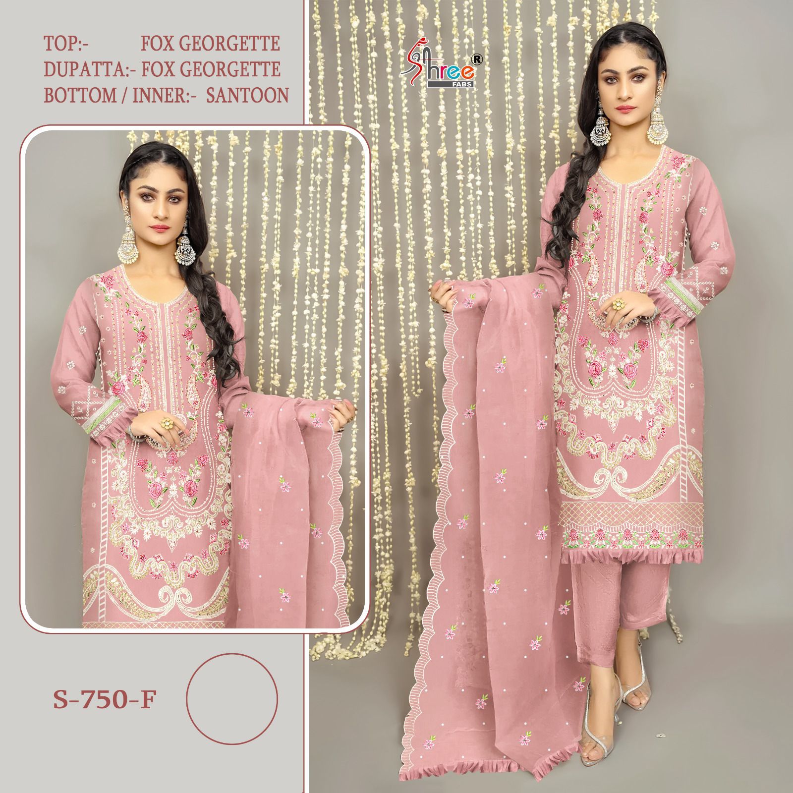 750 Shree Fabs Fox Georgette Pakistani Salwar Suits