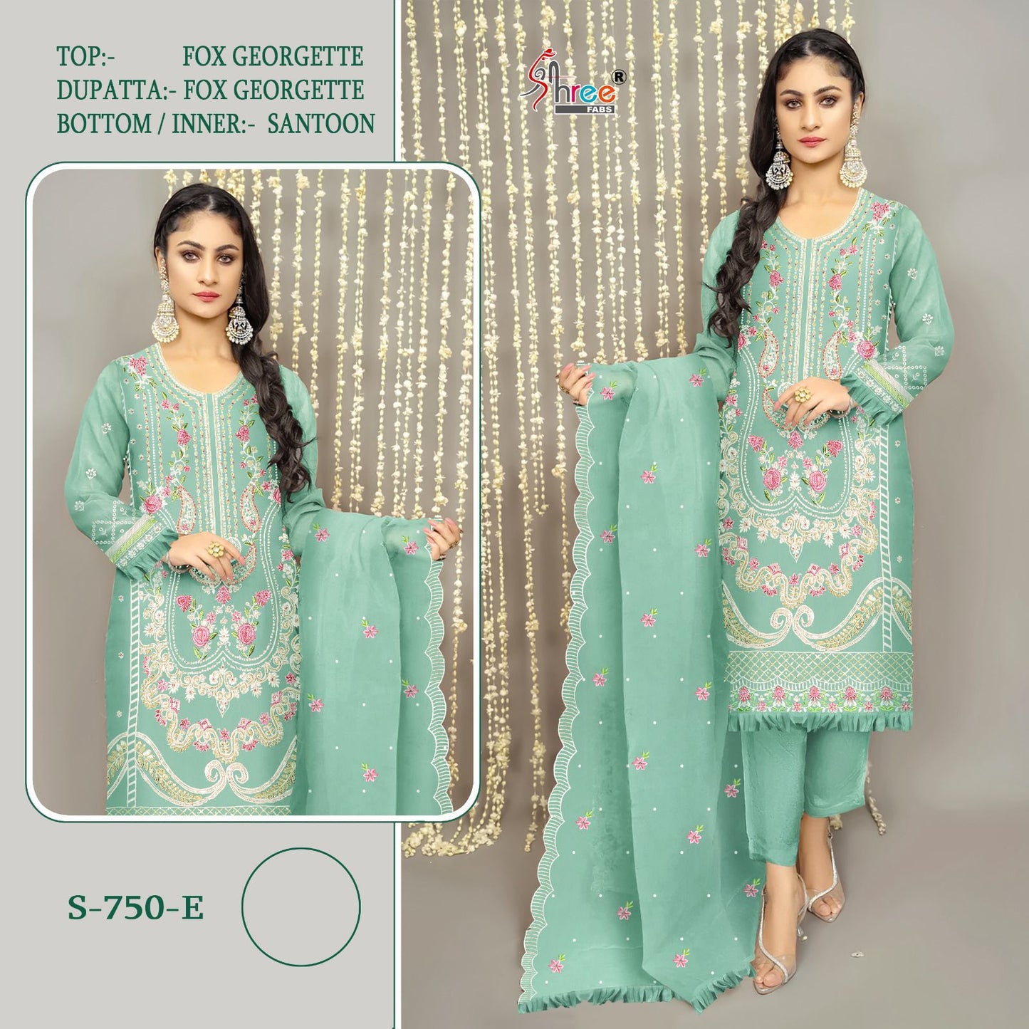 750 Shree Fabs Fox Georgette Pakistani Salwar Suits