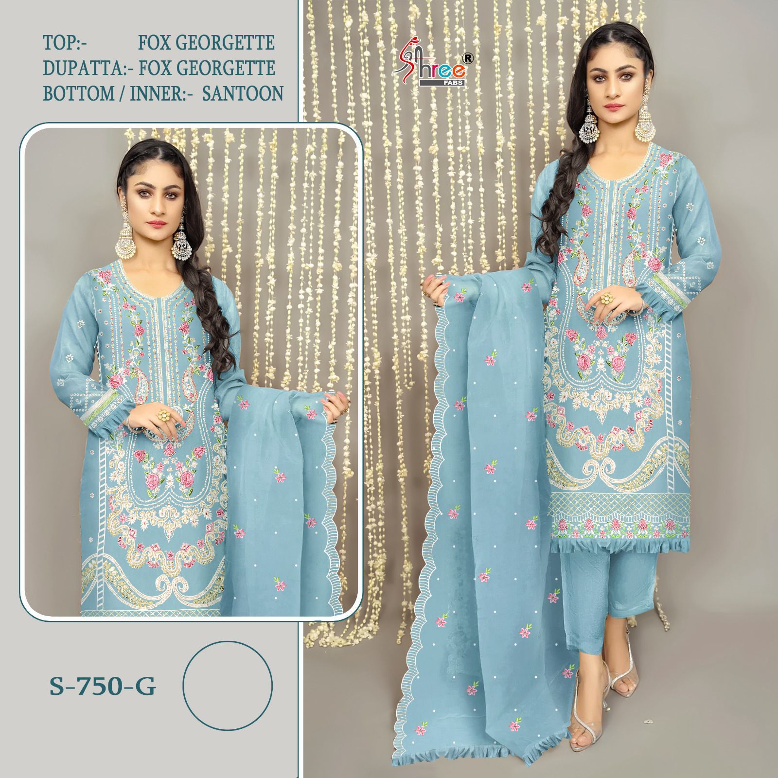 750 Shree Fabs Fox Georgette Pakistani Salwar Suits