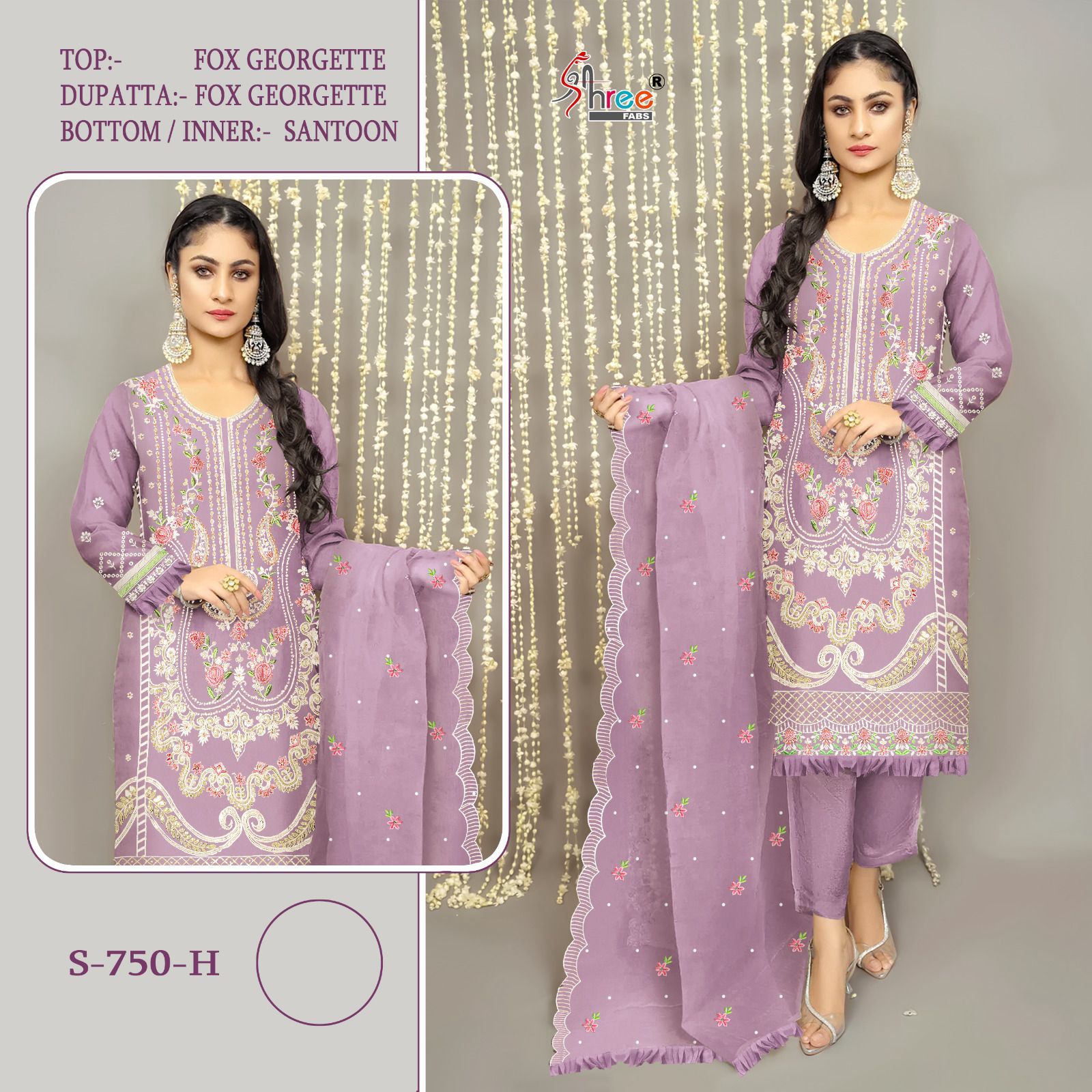 750 Shree Fabs Fox Georgette Pakistani Salwar Suits