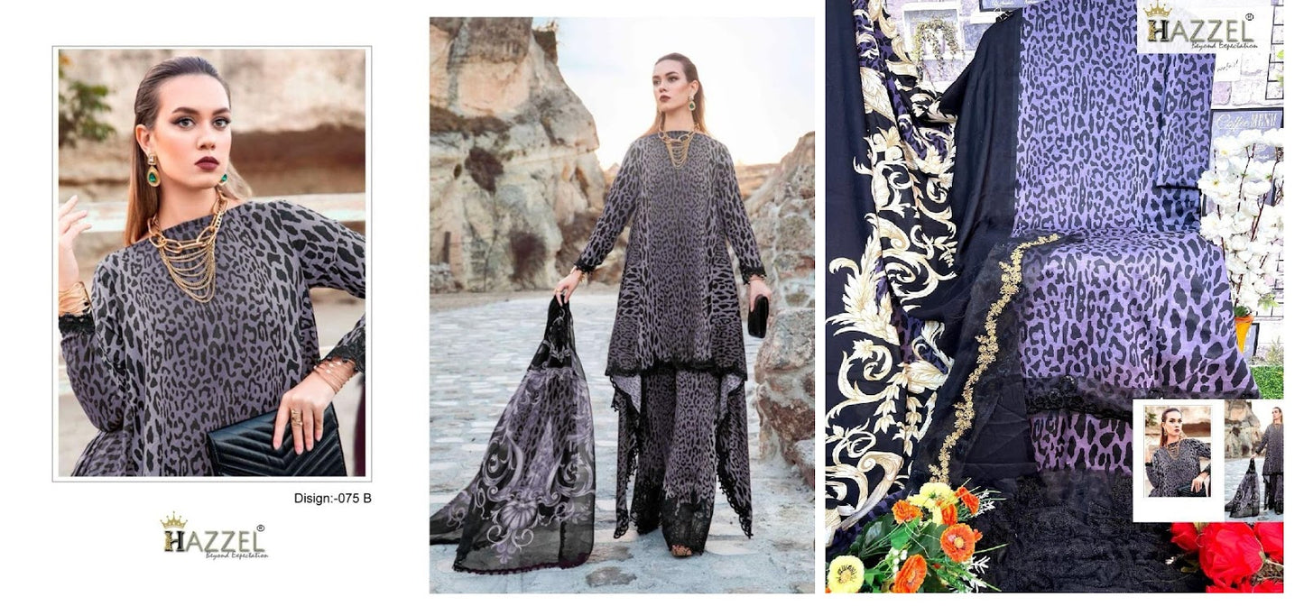 75 Hazzel Cotton Pakistani Patch Work Suits