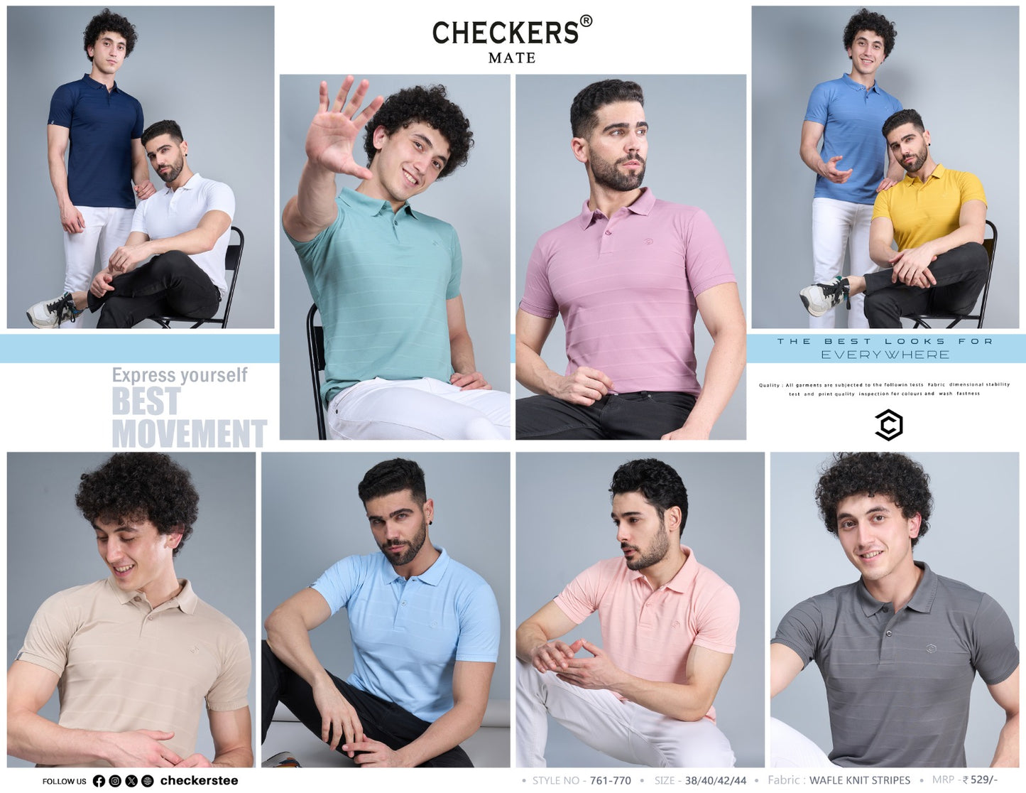 761-770 Checkers Waffle Knit Mens Tshirts