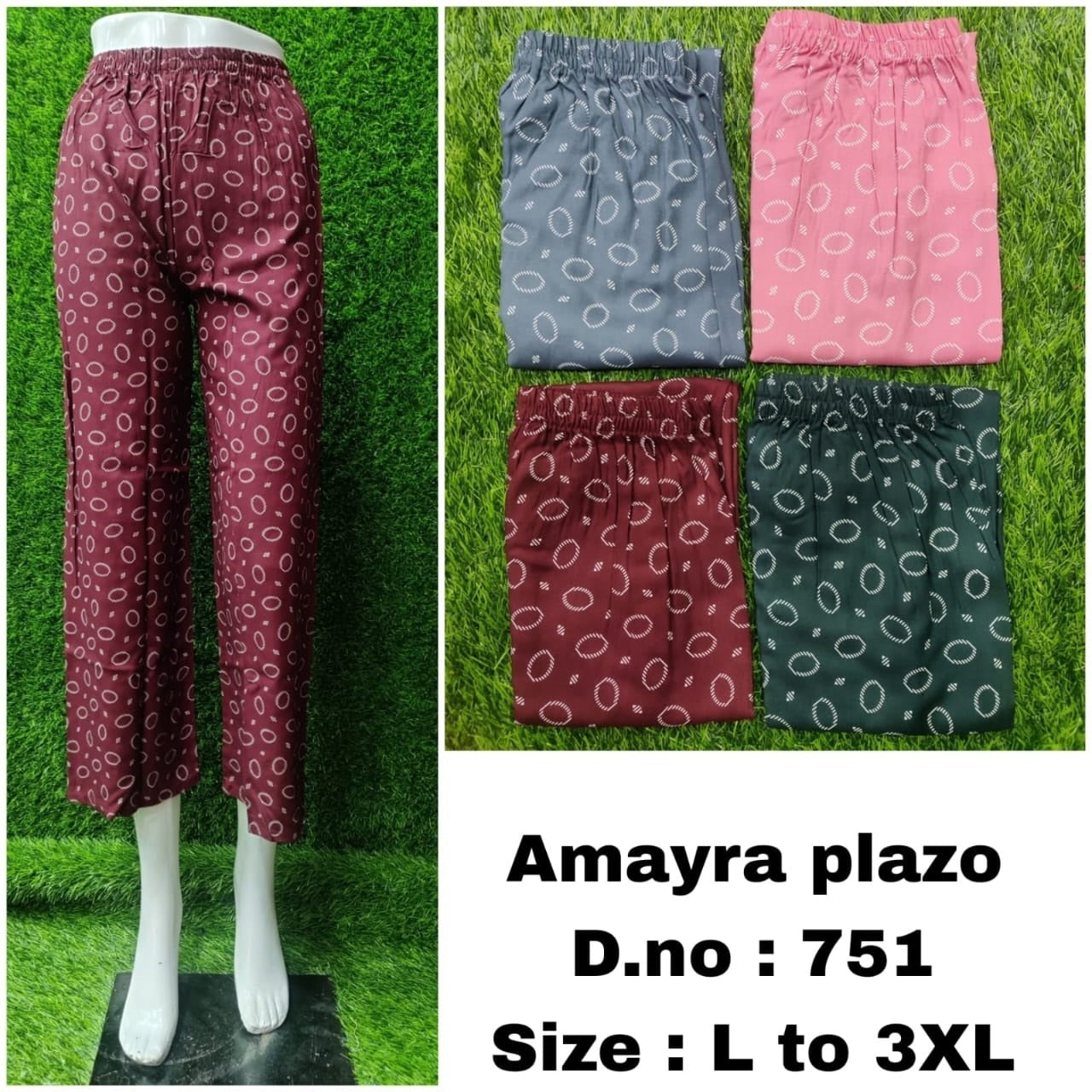 76523-C Zoya Rayon Branded Palazzo