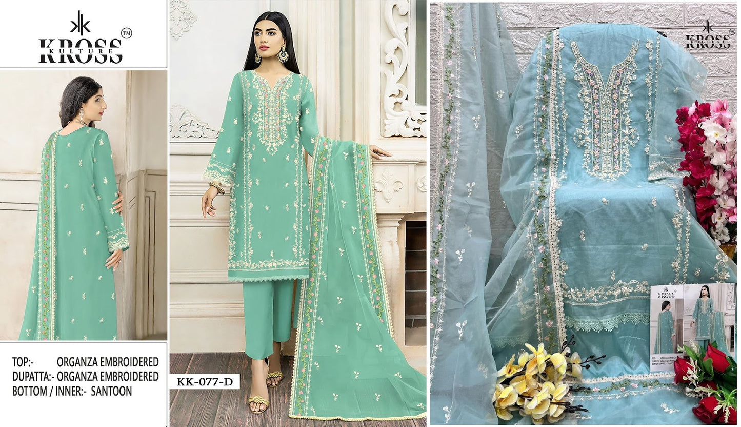 77 Kross Kulture Organza Pakistani Salwar Suits