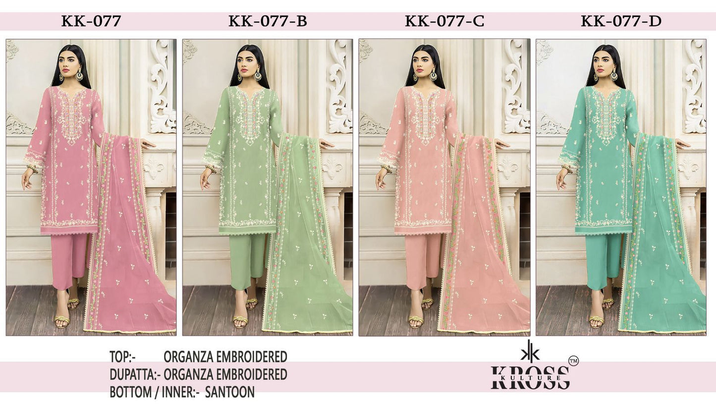 77 Kross Kulture Organza Pakistani Salwar Suits