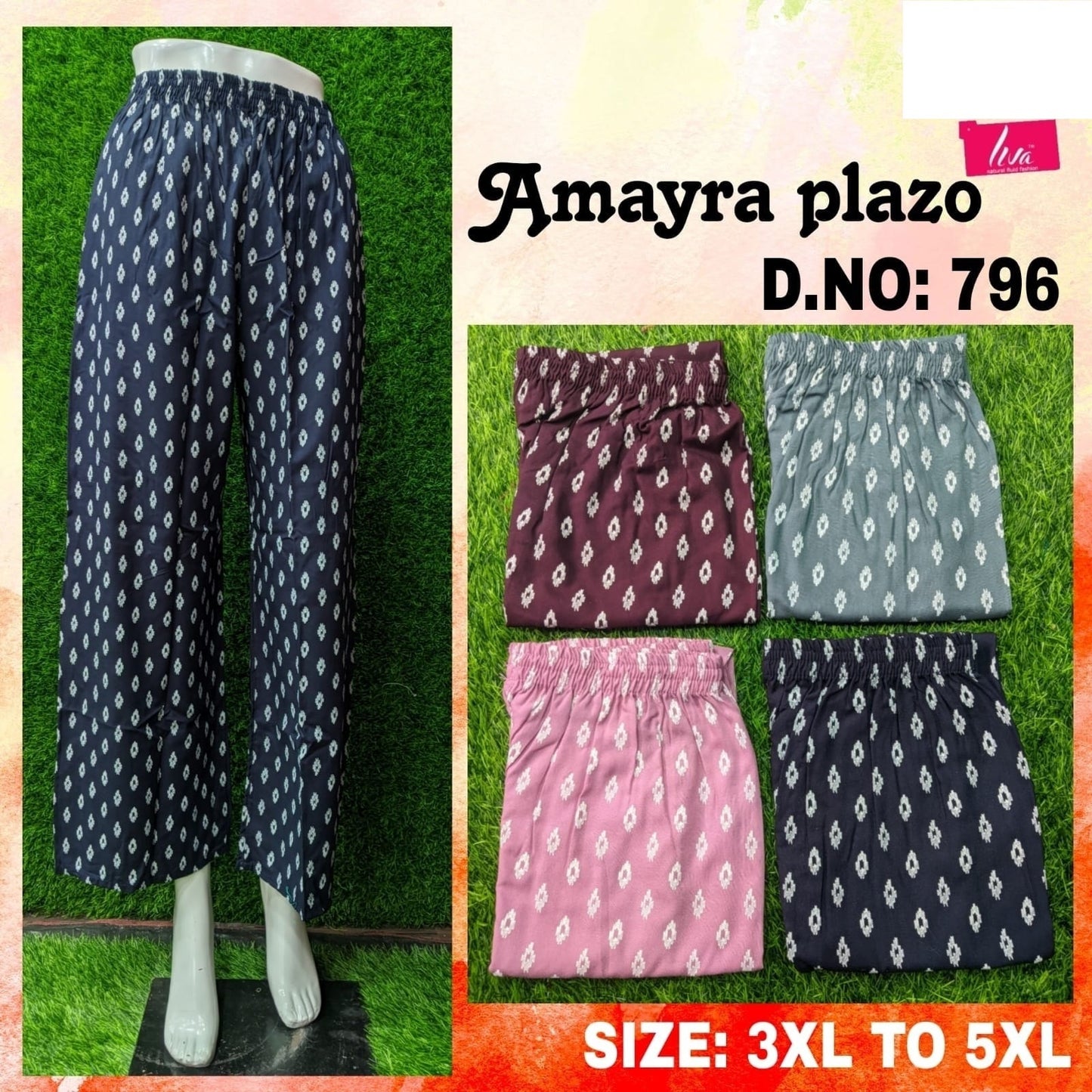 79596-74826 Zoya Rayon Branded Palazzo