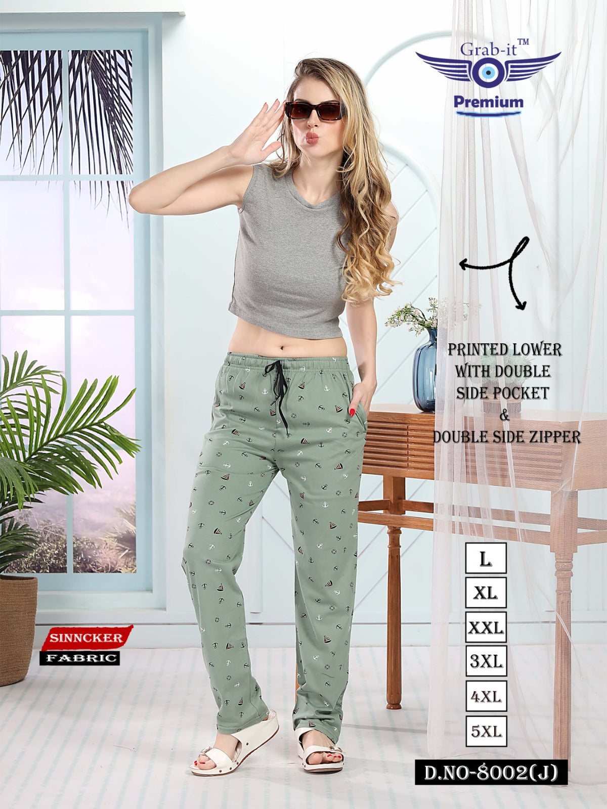 8002 J Grab It Sinker Women Night Lower – Kavya Style Plus