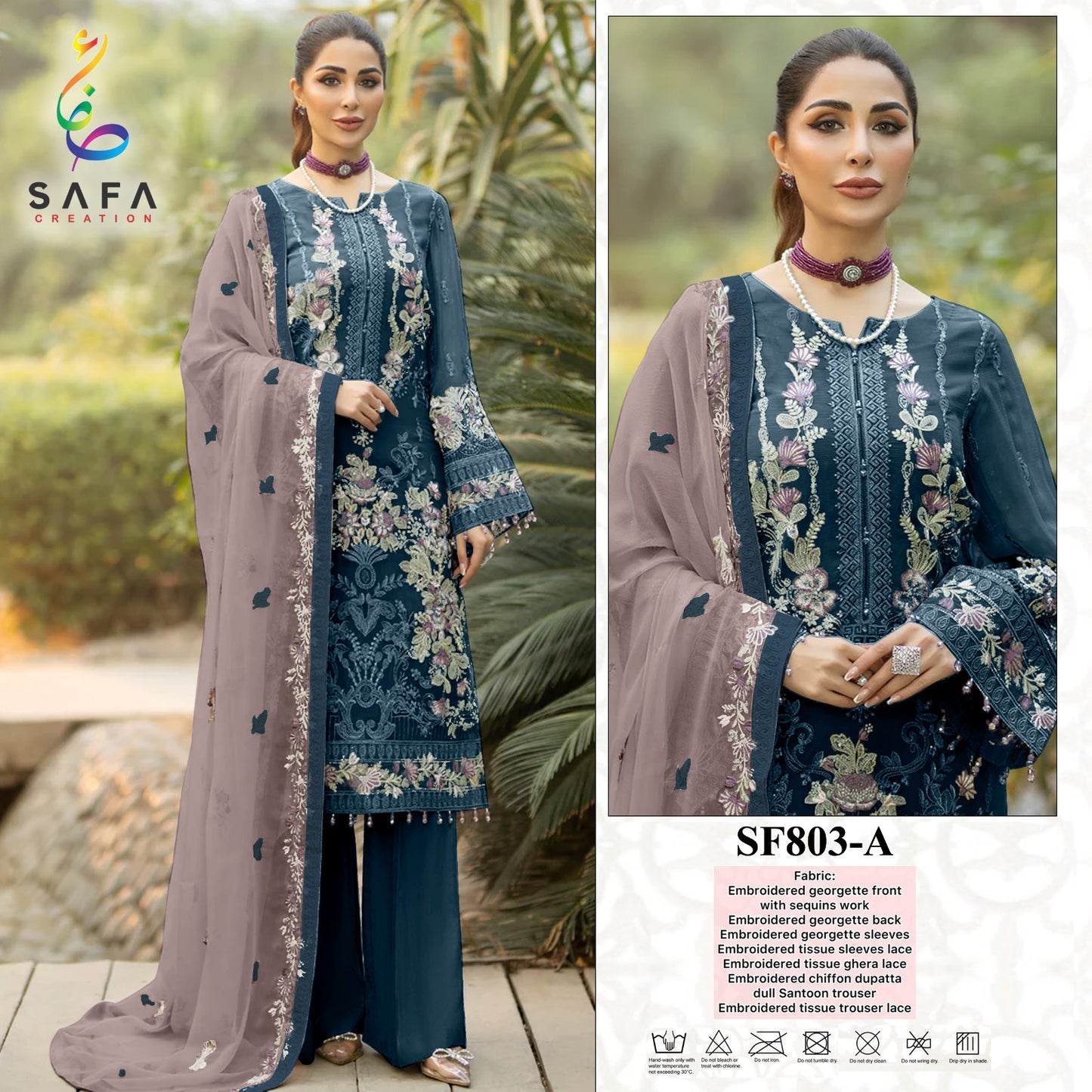 803 Safa Creation Georgette Pakistani Salwar Suits