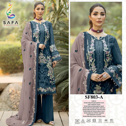 803 Safa Creation Georgette Pakistani Salwar Suits