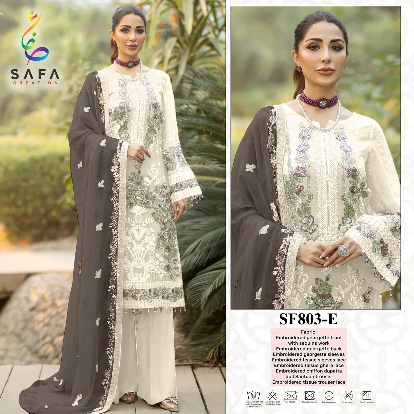 803 Safa Creation Georgette Pakistani Salwar Suits