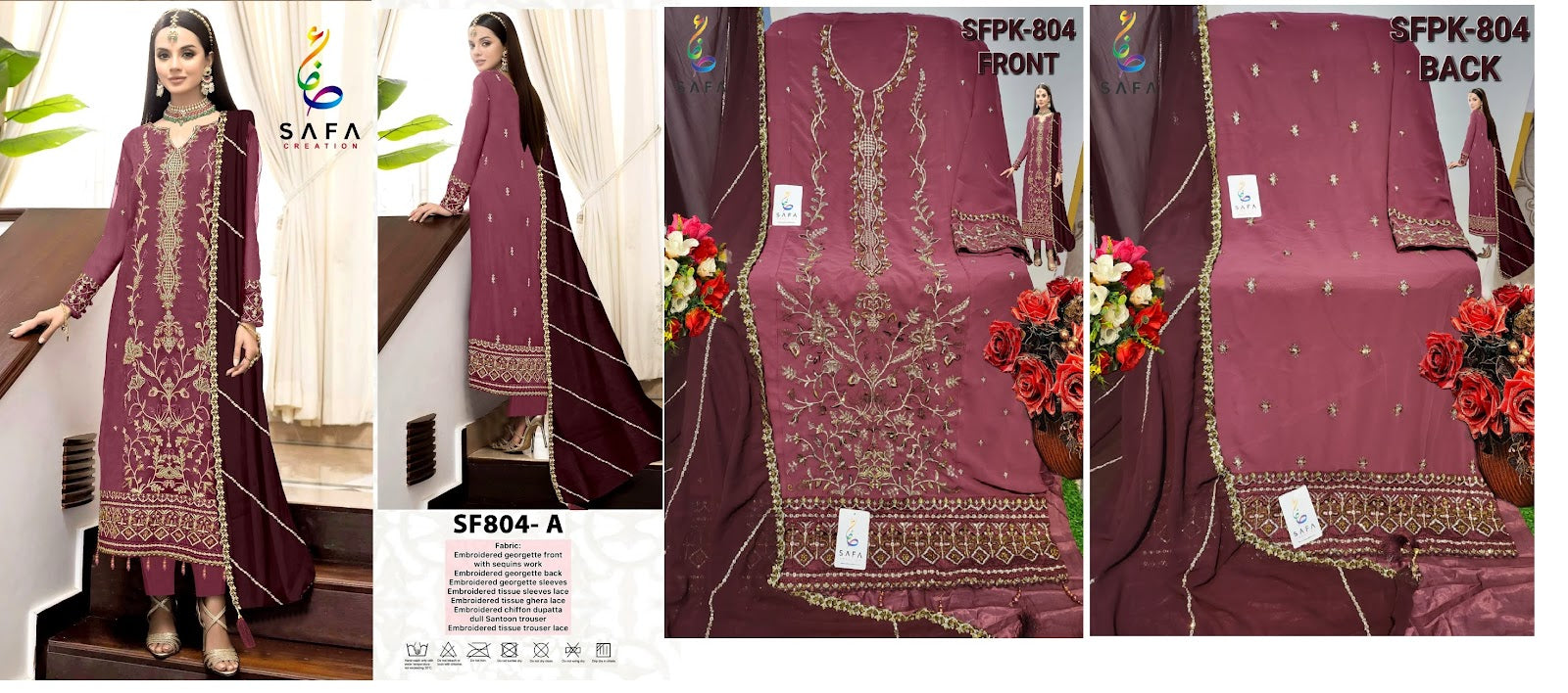 804 Safa Creation Georgette Pakistani Salwar Suits